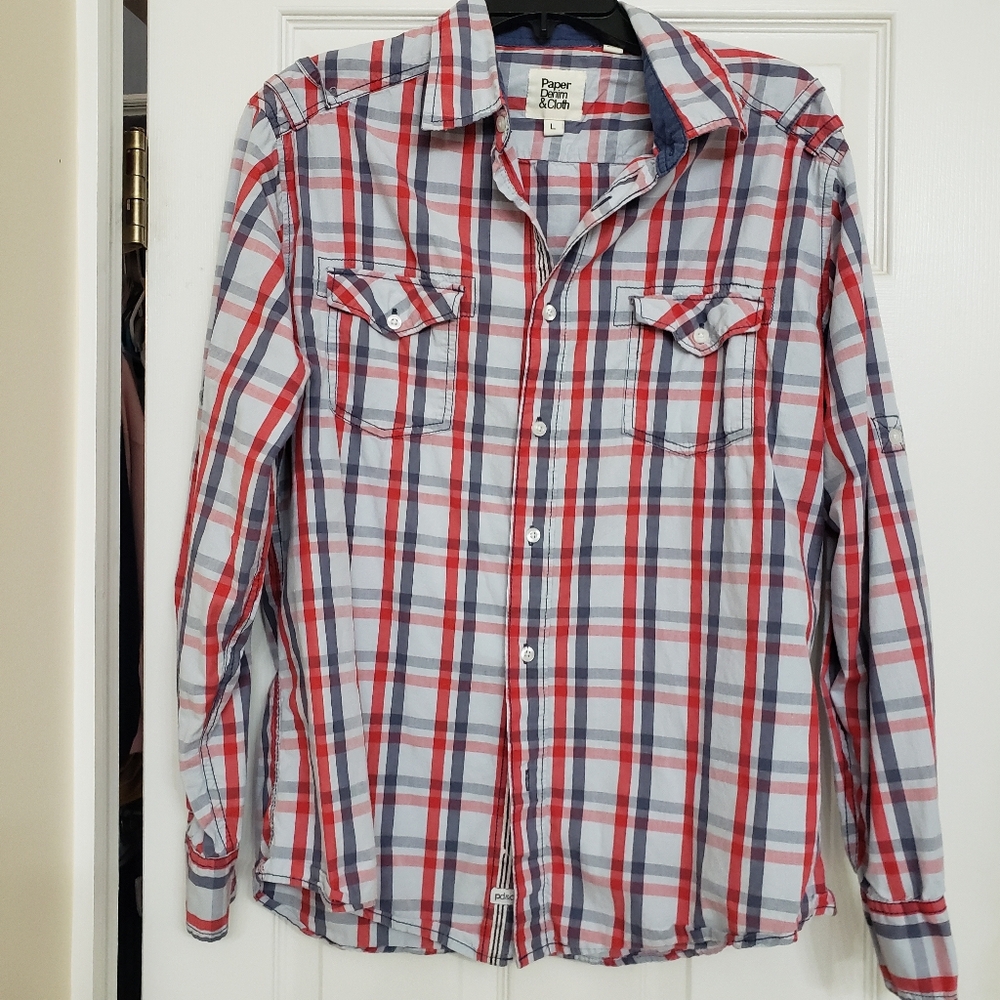 Paper Denim & Cloth Plaid Button Down Shirt